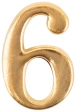 Цифра для номера квартиры "6" мет.,золото (5074) 