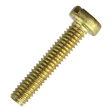 Винт с цилиндрической головкой и прямым шлицем 4х20 мм DIN 84, полная резьба, латунный