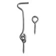 Крючок ветровой КР-75/1 оцинкованный с шурупом-кольцо