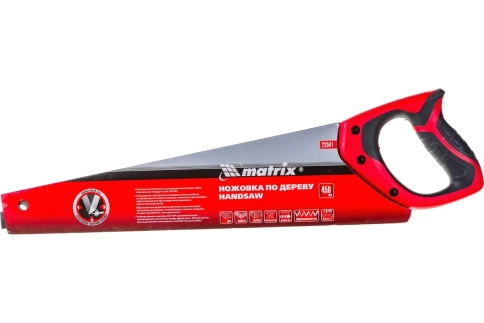 Ножовка по дереву, двухкомп.рук.,зуб 3D, каленый зуб 7-8 TPI 450мм Matrix фото 1