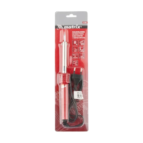 Паяльник, пластик.рук., мед.наконечник с долговеч.защит.покр., 60W Matrix фото 2