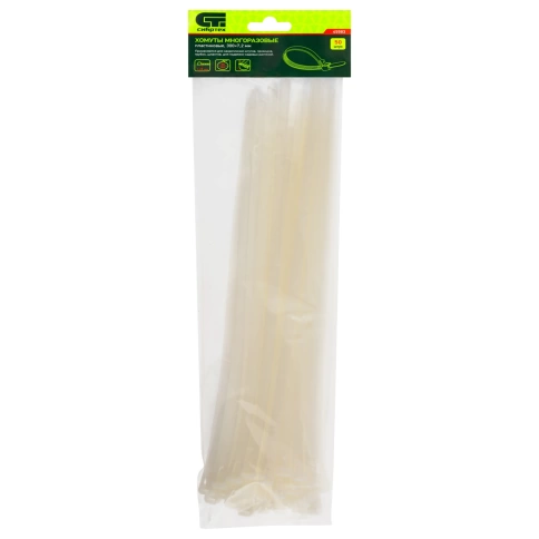 Хомуты пластиковые многоразовые 250х7,2 мм 50 шт. Сибртех фото 1