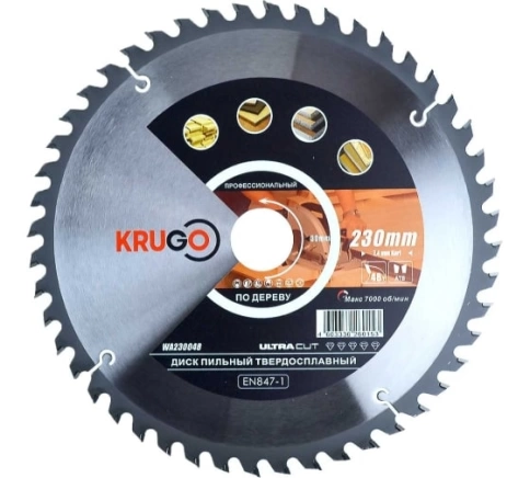 Диск пильный по дереву 230х2,4/1,6х48Тх30 мм KRUGO фото 1