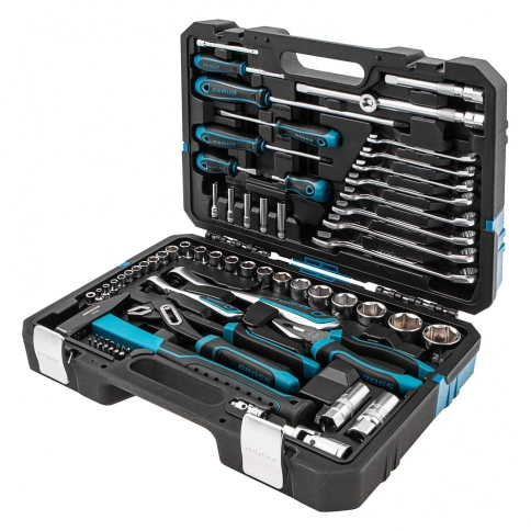 Набор инструментов 76предм. 120 зубьев. CrV. 1/4 1/2" Gross фото 2