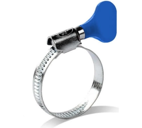 Хомут червячный 30-45 с барашком металлический, 5 шт. фото 4