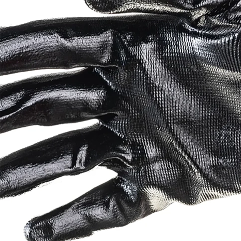 Перчатки полиэфирные с черным нитрильным покрытием, 15 класс вязки, размер L, Stels фото 2