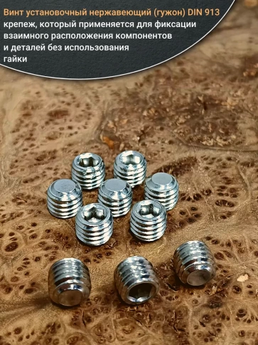 Винт установочный нержавеющий М12х10 DIN913 (гужон), 10 шт. фото 4