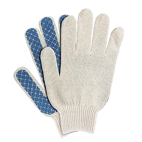 Перчатки трикотажные ПВХ покрытие Шахматный облив, 10 класс вязки, Россия фото 1