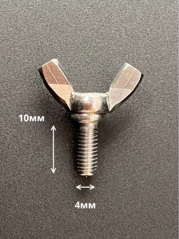 Винт-барашек М4х10 мм , нержавеющая сталь DIN 316 (2 шт.) фото 2