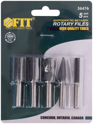 Шарошки стальные по металлу, 5 шт., HSS сталь, Профи фото 2