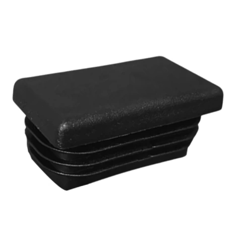 Заглушка для труб прямоугольная 25х50 мм, черная фото 1