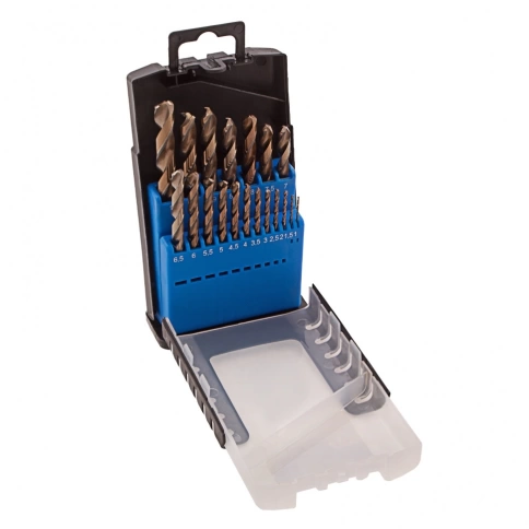 Набор сверл по металлу 1-10 мм (через 0.5 мм) 19 шт Р6М5. многогр.зат.. бокс. Барс фото 1