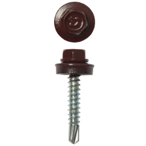 Саморез кровельный, 4,8х50/51 шоколадно-коричневый RAL8017 500 шт фото 5