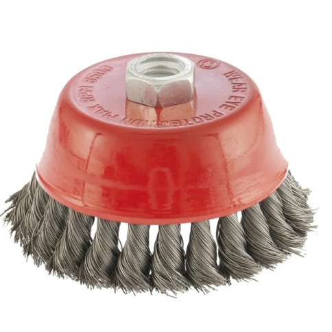 Щетка для УШМ "чашка", кручен.проволока 0,35мм, 100 мм М14 Matrix фото 1