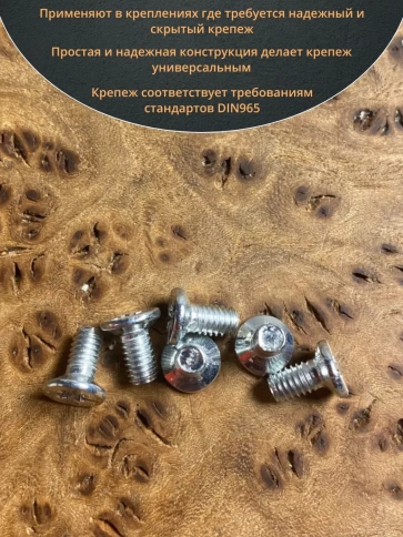 Винт потайной оцинкованный 4х6 DIN965, 50 шт. фото 4