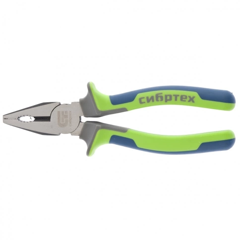 Плоскогубцы комбинированные фосфатированные, трехкомпонентные рукоятки 200 мм Сибртех фото 1