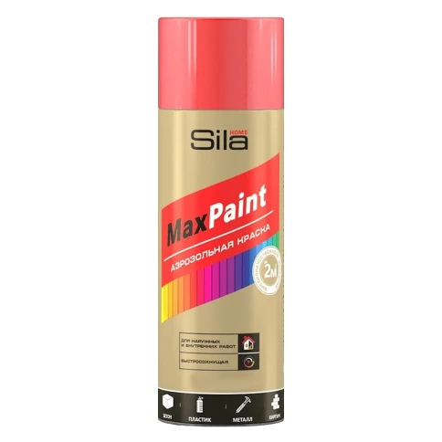 Эмаль универсальная аэрозольная красная RAL3020 SILA HOME 520 мл фото 1