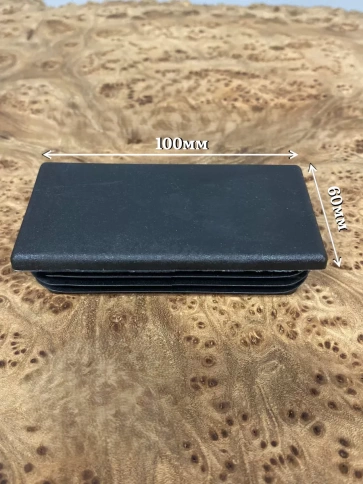 Заглушка для труб прямоугольная 60х100 мм черная, 10 шт. фото 2