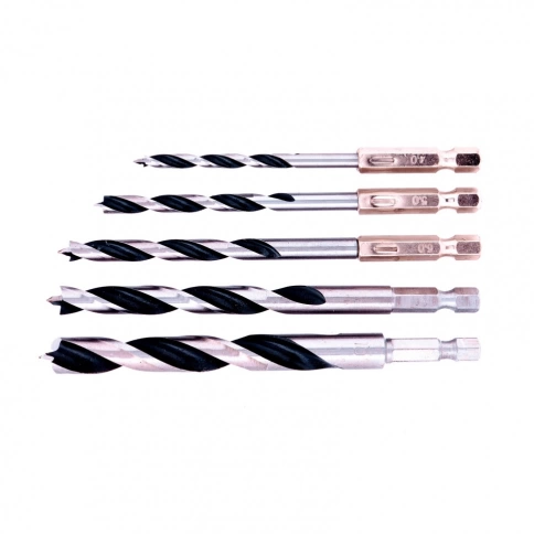 Набор сверл по дереву,6-гран. хвостовик,пластик. бокс 5 шт (4-5-6-8-10 мм ) Matrix фото 1