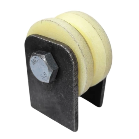 Ролик d50 мм Р2529 на пластинах под угол, капролон фото 2