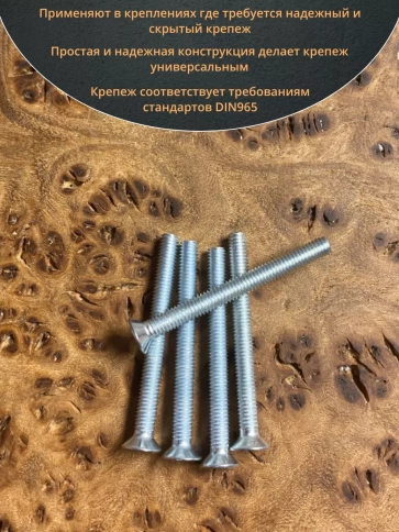 Винт потайной оцинкованный 3х25 DIN965, 10 шт. фото 4
