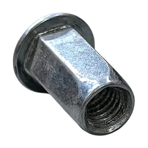 Заклепка шестигранная с внутренней резьбой, цилиндрический бортик М5х0,8х13, белый цинк фото 2