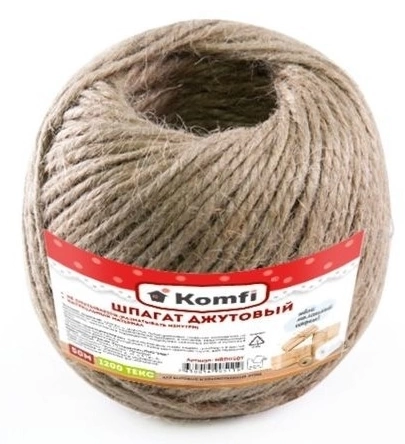 Шпагат джутовый 50 м 1200 текс HRD050T Komfi фото 1