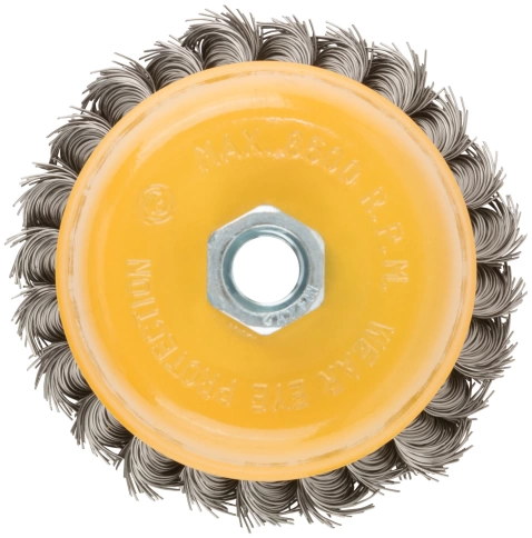 Корщетка-чашка, гайка М14, витая проволока, нерж.сталь 100 мм фото 5