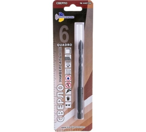 Сверло универсальное Квадро 4В 6х55 мм фото 1