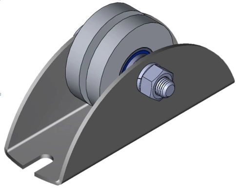 Ролик на малой платформе d 65 мм под полосу ,металл,4 шт. фото 5