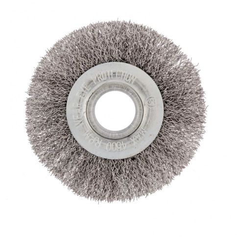 Щетка для УШМ плоская, вит.проволока, посадка 22,2мм, 100 мм М14 Сибртех фото 1