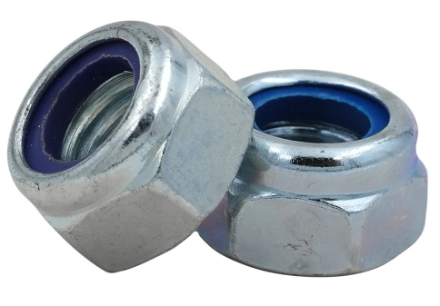 Гайка с полимерн. вставкой DIN985 (к.п.10 шаг резьбы 1,5 оцинкованная) фото 2