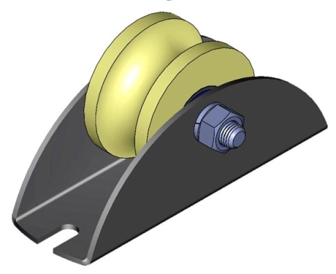 Ролик на платформе Р2706, d 70 мм, под трубу 20*20, 2 шт. фото 6