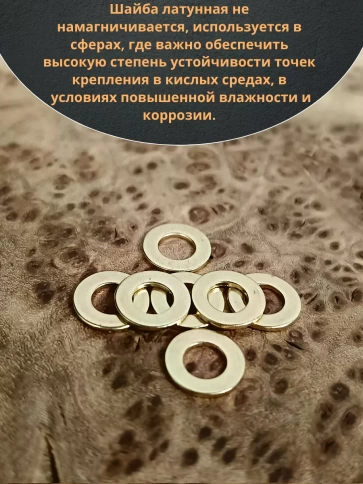 Шайба М3 латунная  DIN125,10 шт фото 3