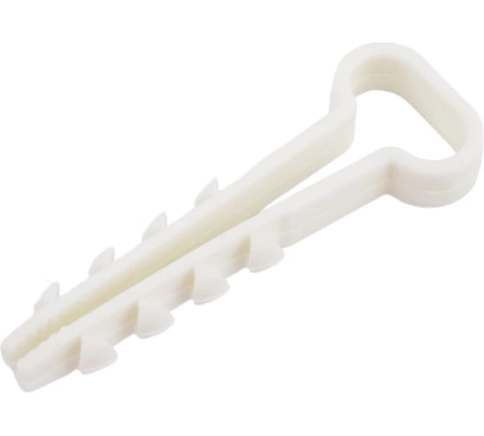 Дюбель-хомут для крепления кабеля прямоугольного 12х6 белый фото 1