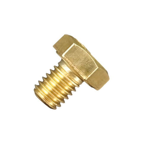 Болт 8х12 мм DIN 933 полная резьба, латунный фото 1