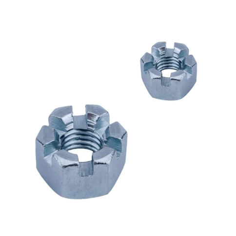 Гайка корончатая (прорезная) М12 DIN 935 оцинкованная, 200 шт. фото 2