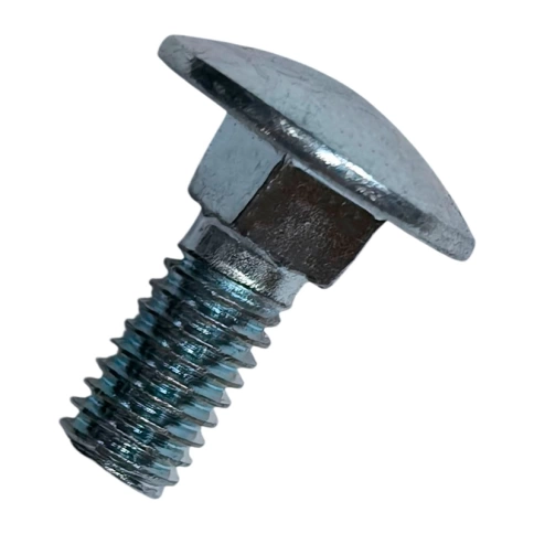 Болт с полукруглой головкой и квадратным подголовком 6х16 мм DIN 603, оцинкованный фото 1