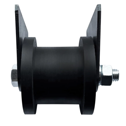 Ролик d70 мм Р2716 на пластинах под трубу 40*40, черный капролон фото 1