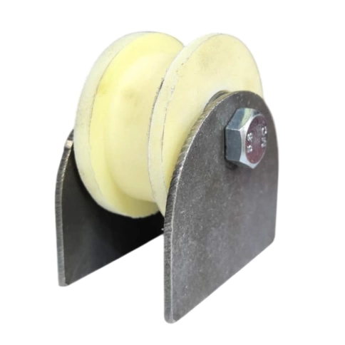 Ролик d70 мм Р2705 на пластинах под трубу 20*20, капролон фото 2