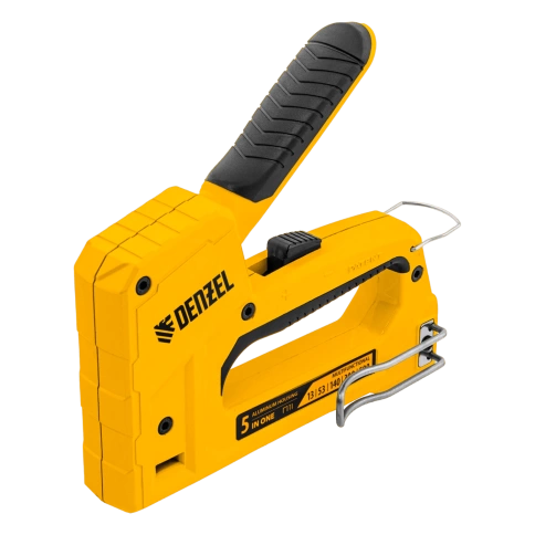 Степлер мебельный тип скобы 53 и 13 6-14мм, тип 140 10-14мм, тип 300 15мм, тип 500 15мм Denzel фото 1