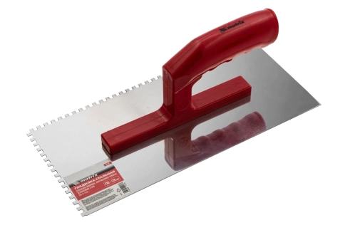 Гладилка стальная 280х130 мм зеркальн.полир.пластмас.ручка зуб 4х4 мм Matrix фото 1