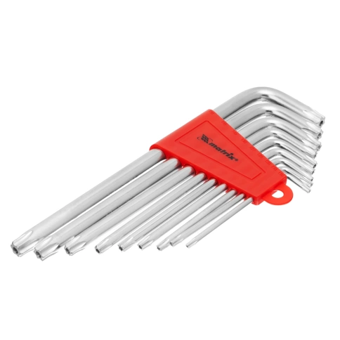 Набор ключей имбусовых TORX T10-Т50 CrV 9шт. удлиненные, сатин Matrix фото 1