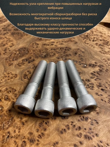 Винт высокопрочный НР 12х55 мм ОЦ к.п.12.9 DIN912, 10 шт. фото 4