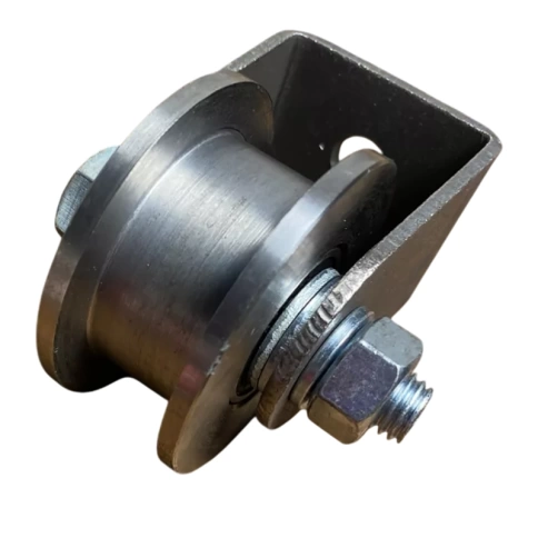 Ролик d65 мм Р3606М на платформе под трубу 20*20, металл фото 1