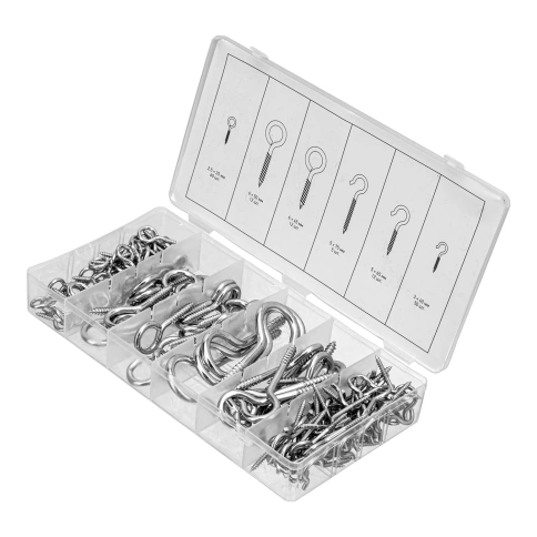 Крюки-саморезы 2,5х25, 3х40, 5х65, 5х75, 6х45, 6х50 151 шт. Сибртех фото 1