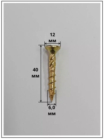 Саморез по дереву потайной Torx 6х40 ЖЦ, 50 шт. фото 2