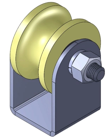 Ролик на платформе d 50 мм, под трубу 20х20,капролон 4 шт. фото 6