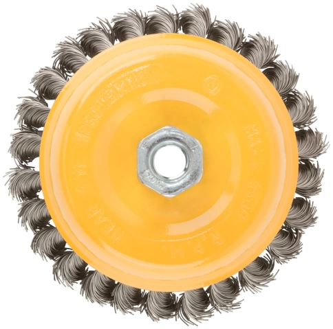 Корщетка-чашка, гайка М14, витая проволока, нерж.сталь 125 мм фото 5