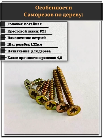 Саморезы по дереву М3 ЖЦ набор 2 ( 300 шт) фото 2